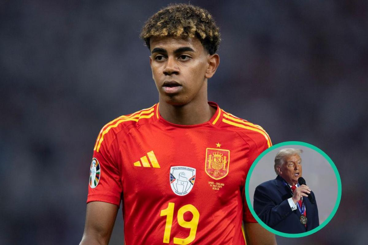 Fotomontaje de Lamine Yamal y Donald Trump