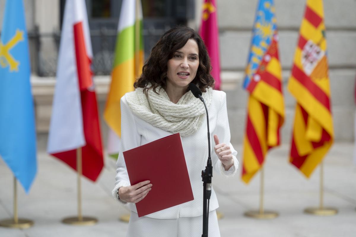 La presidenta de la Comunidad de Madrid, Isabel Díaz Ayuso, en el día de la Constitución.