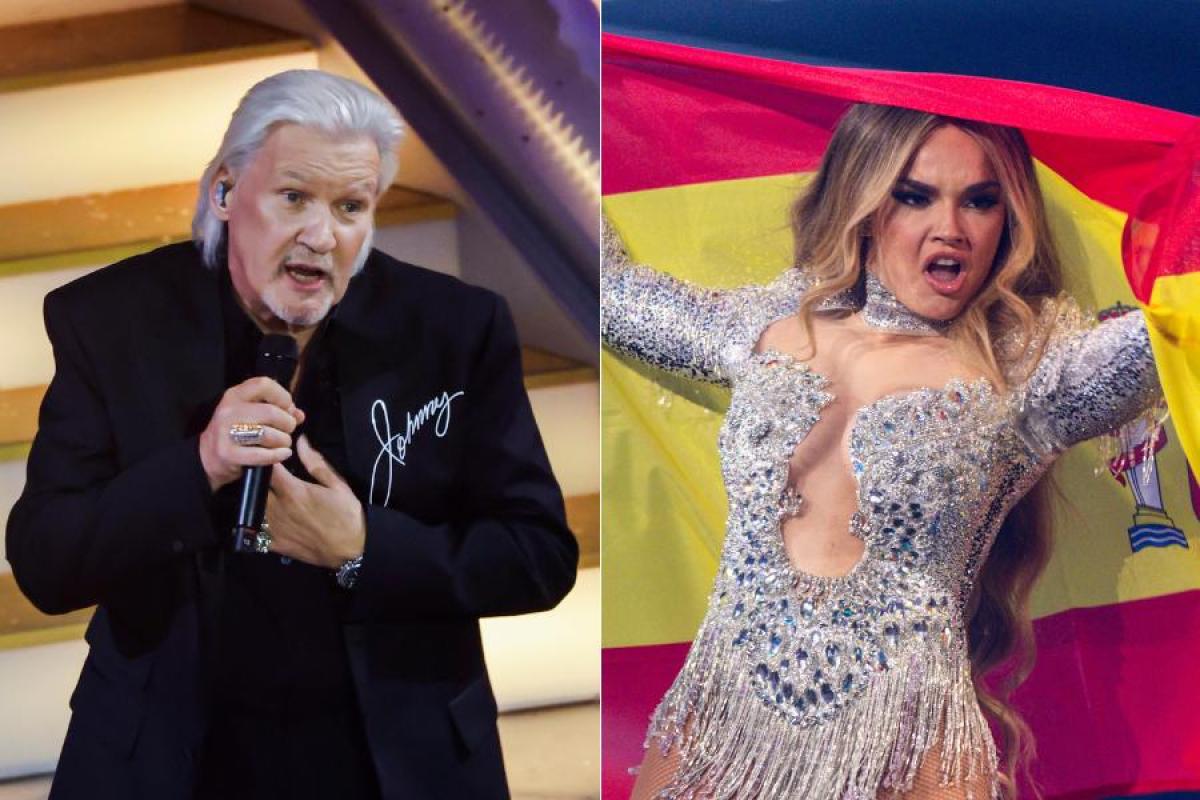 Fotomontaje entre Johnny Logan y la última representante de España en Eurovisión, Melody.
