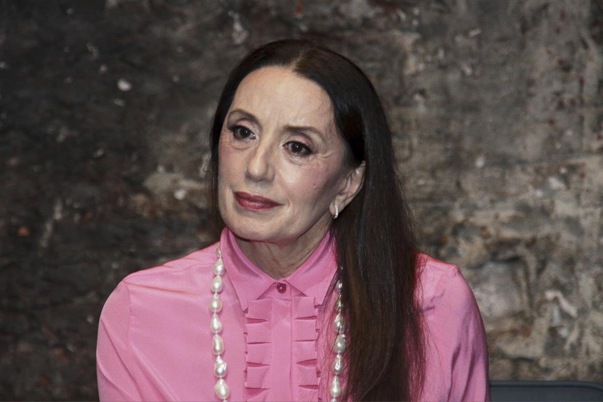 La cantante Luz Casal en una conferencia de prensa.