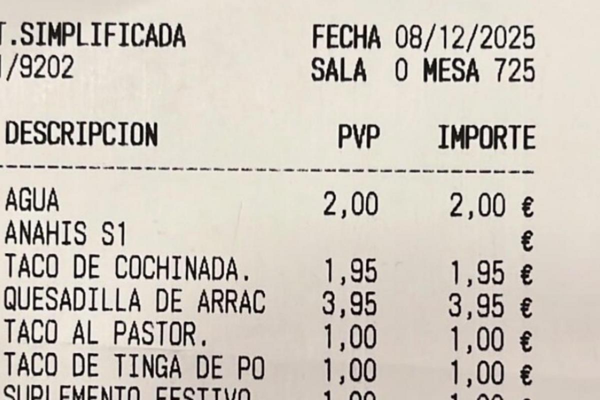 Ticket subido a redes por Soy Camarero