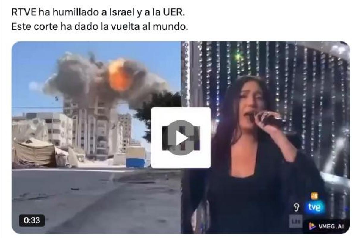 Tuit con el vídeo de La Hora de La 1 sobre Israel y Eurovisión
