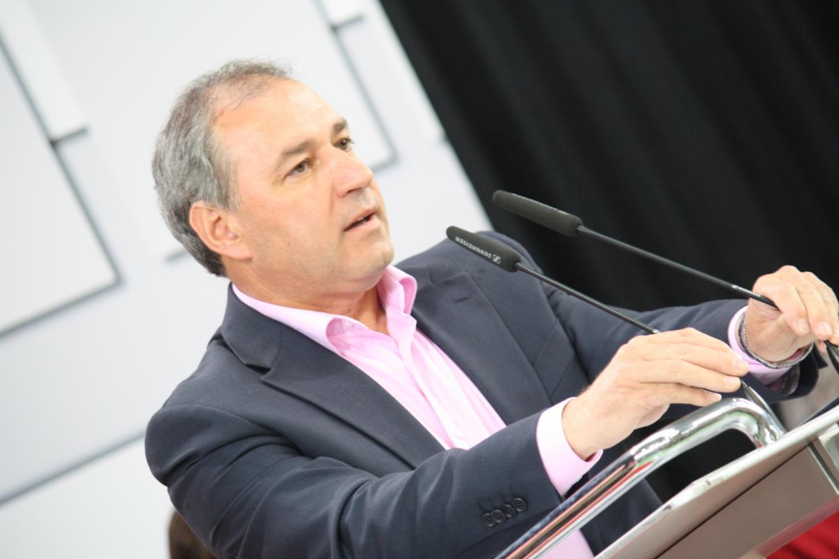 El presidente de la Diputación de Lugo, José Tomé, en un mitin en Monforte, en 2011.