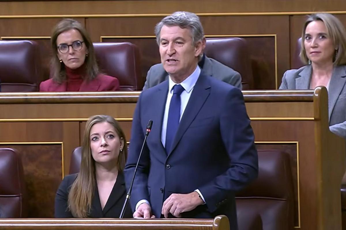 Feijóo en el Congreso este miércoles.