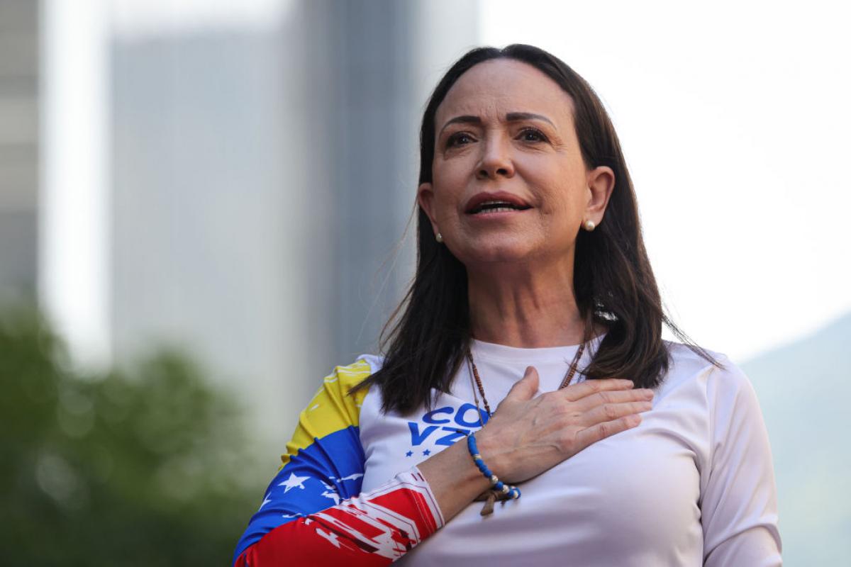 María Corina Machado, en una aparición pública en enero de 2025 en Caracas