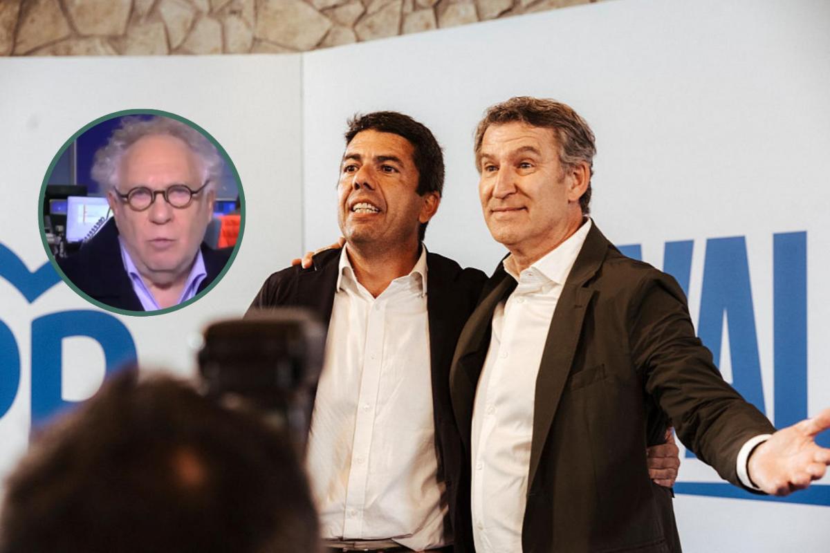 Fotomontaje de Carlos Mazón, Alberto Núñez Feijóo y Ernesto Ekaizer.