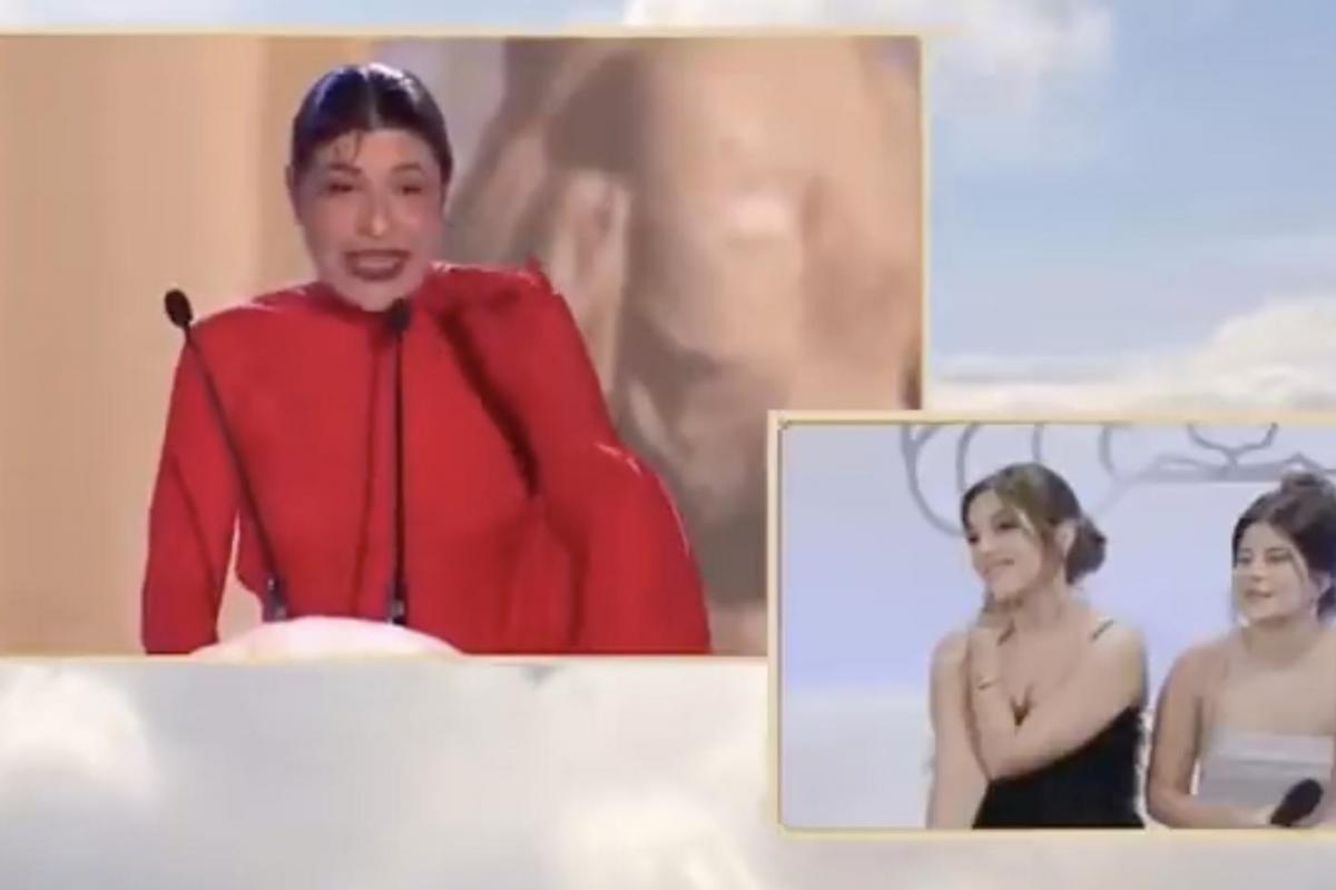 Nerea Pérez de las Heras, durante su discurso al recibir el premio a la Conciencia Social en los Premios Ídolo 2025.