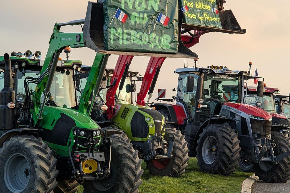 Imagen de las recientes protestas de agricultores franceses contra el Acuerdo UE-Mercosur