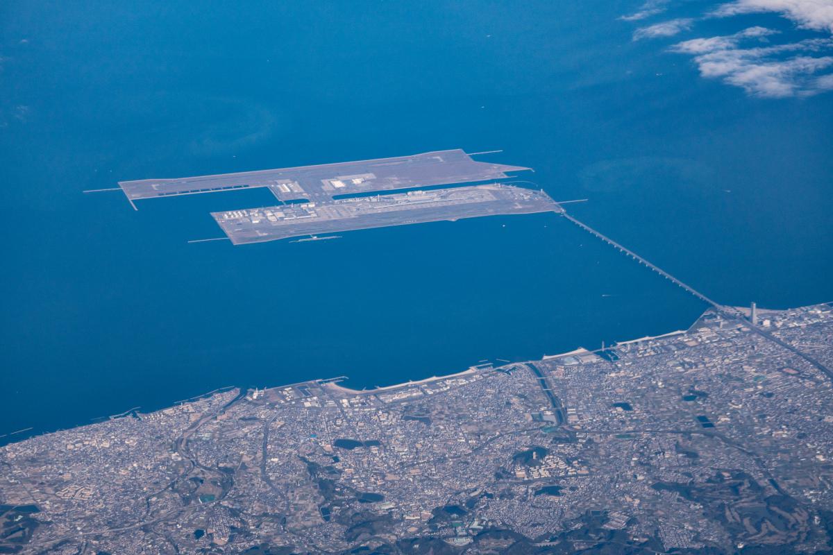 Aeropuerto de Kansai (Japón) desde la altura