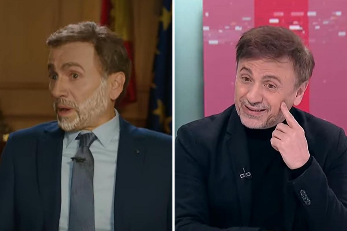 José Mota hablando en el Canal 24 Horas de su imitación a Felipe VI.