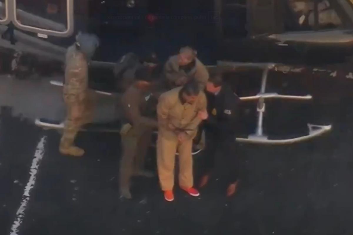 Nicolás Maduro, durante su traslado al tribunal de Nueva York