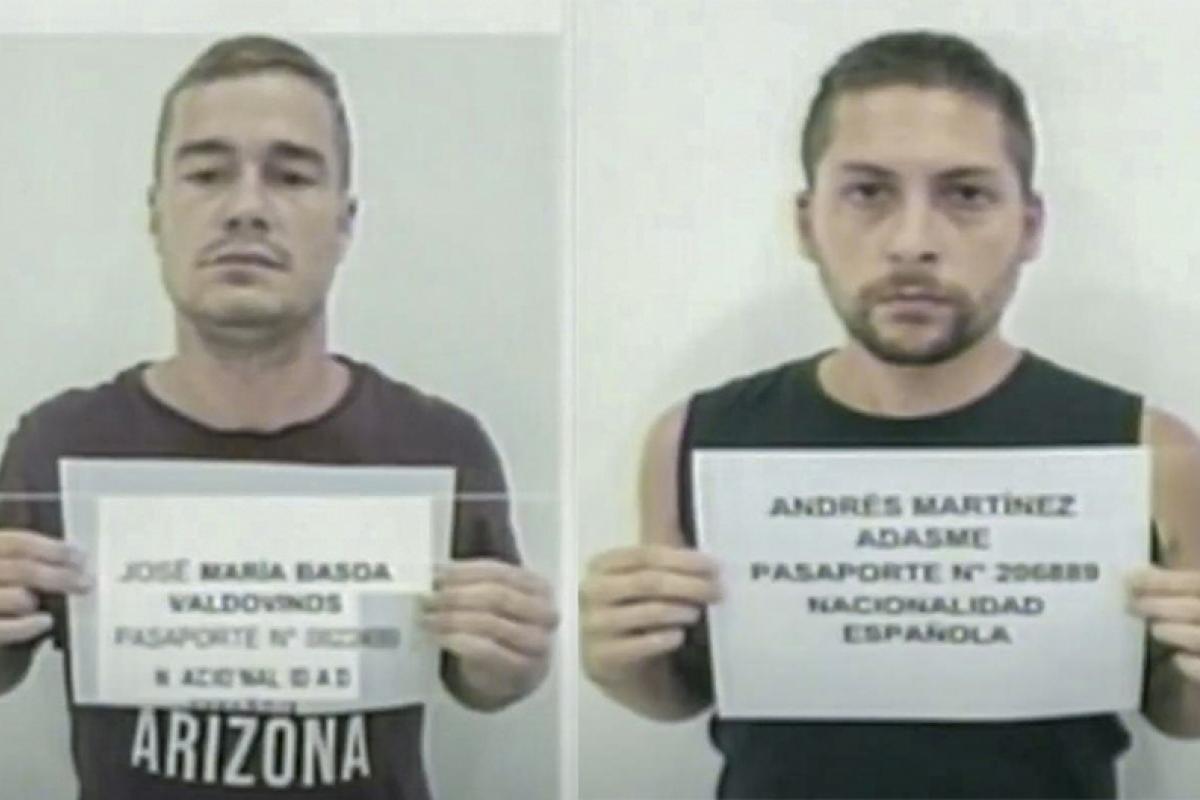 José María Basoa (izda.) y Andrés Martínez Adasne (dcha.), dos de los presos políticos españoles liberados por el Gobierno de Venezuela