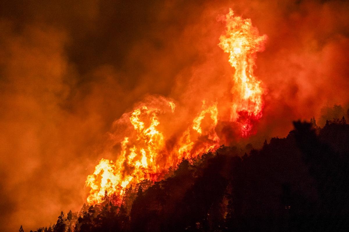 Fotografía que muestra los incendios forestales este miércoles, en el Hoyo provincia de Chubut (Argentina). Los incendios forestales en la Patagonia argentina se continuaron expandiéndose en las provincias de Chubut, Santa Cruz y Río Negro y han dejado ya un saldo de más de 4000 hectáreas, según datos oficiales.