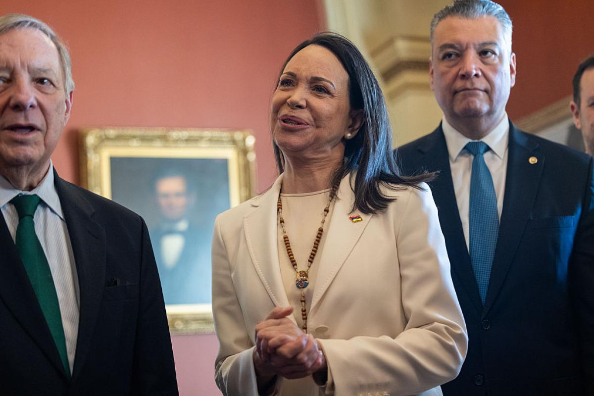 María Corina Machado, en el Capitolio de EEUU tras su encuentro privado con Donald Trump