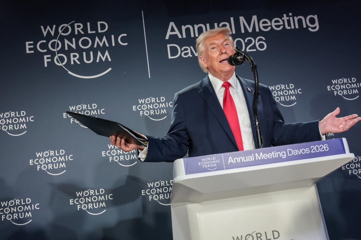 El presidente de EEUU, Donald Trump, durante su intervención en el Foro Económico Mundial de Davos, en Suiza.