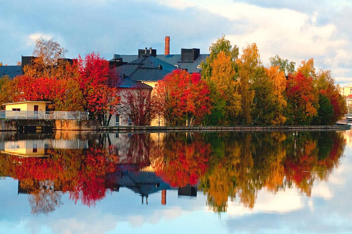 Fall Colors on River Oulujoki at Oulu