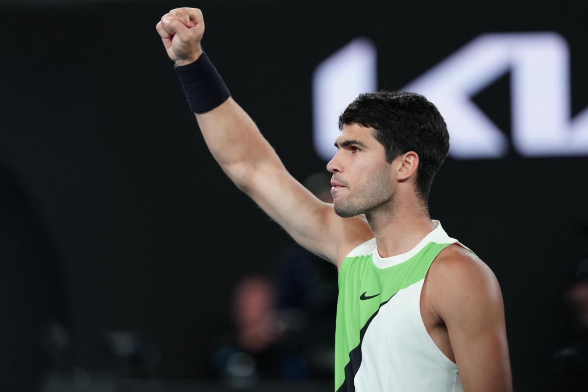 Carlos Alcaraz, en la final del Open de Australia.