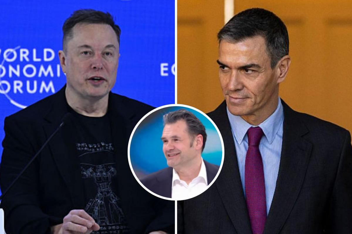 Elon Musk, Iñaki López y Pedro Sánchez.