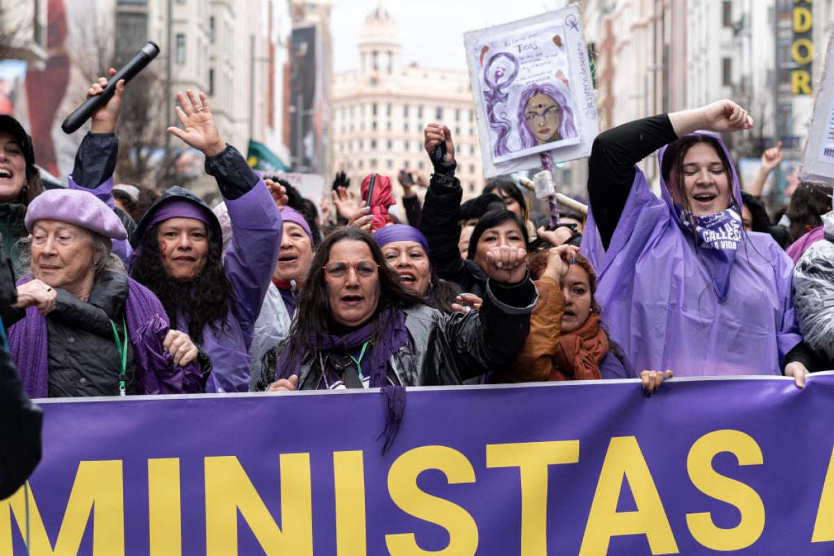Imagen de la manifestación convocada por Comisión 8M en 2025.