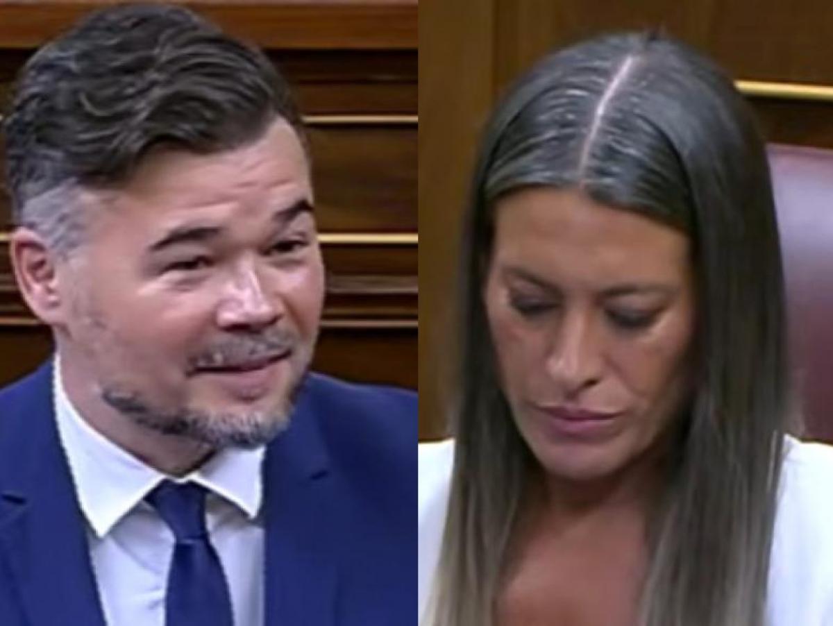 Rufián saca un billete de 50 euros, las llaves de su casa y deja a Nogueras con esta cara con tan solo dos preguntas: "No hay más"