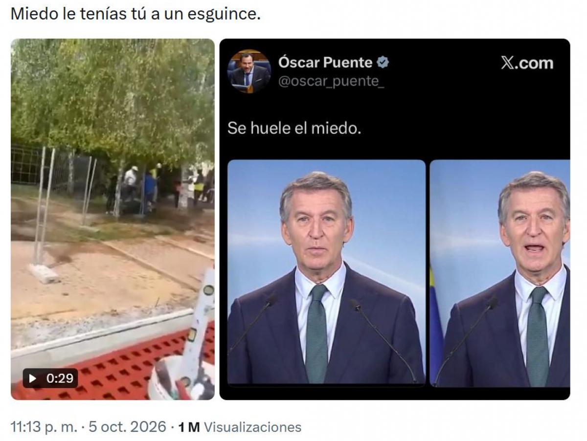 Indignación con el PP tras publicar un vídeo de Óscar Puente sufriendo una lesión para mofarse