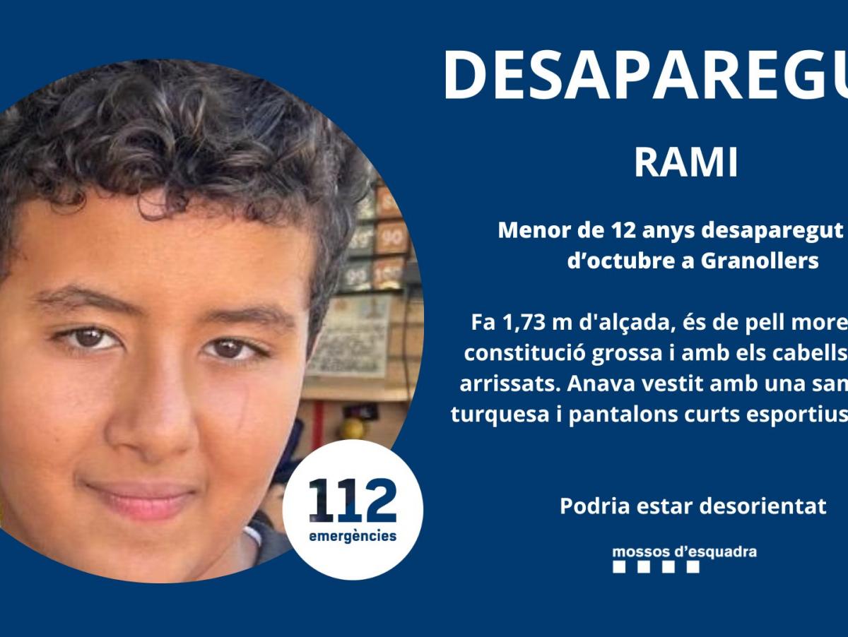 Los Mossos buscan a un niño autista de 12 años que salió de su casa en Granollers asustado por la tormenta