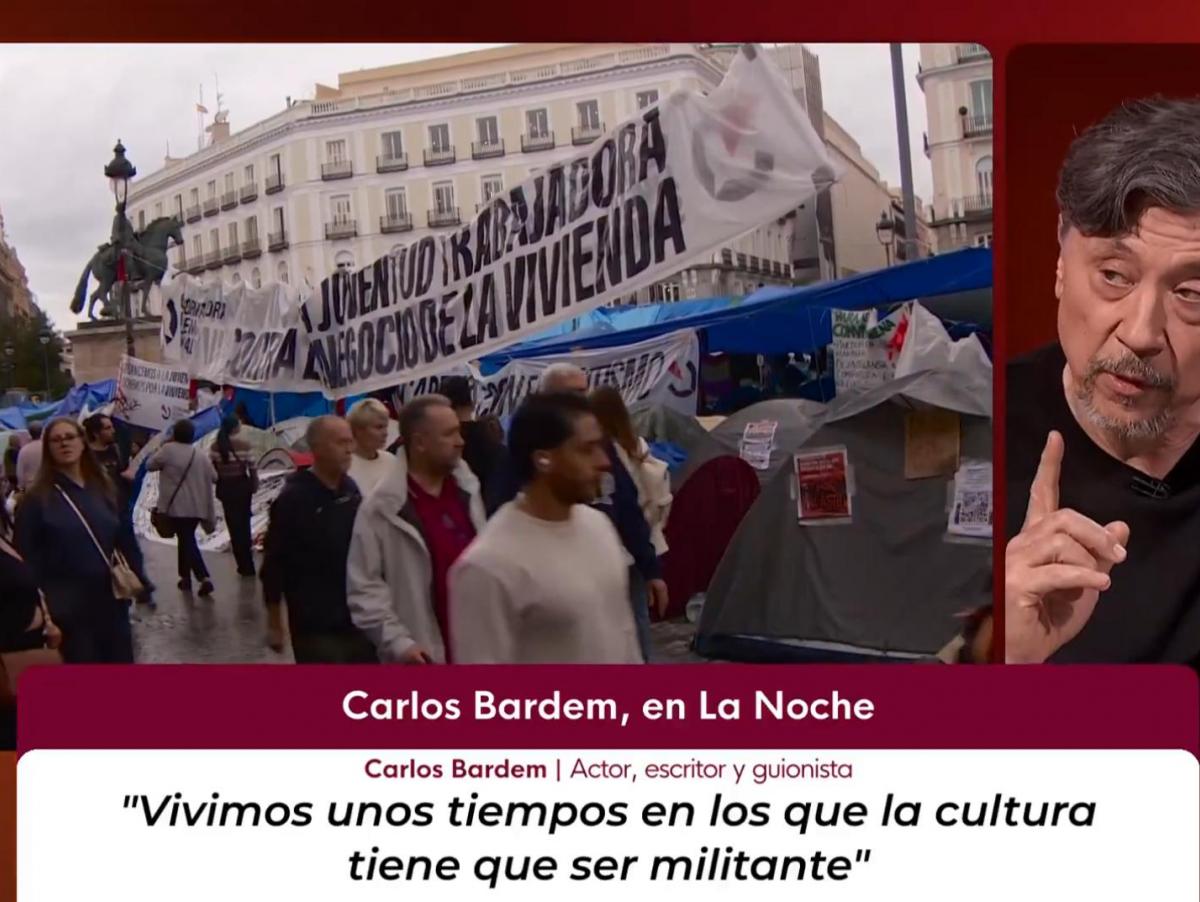 Carlos Bardem da la diferencia principal entre el 15-M y lo que está pasando en Sol: "Son gente muy organizada y muy ideologizada"