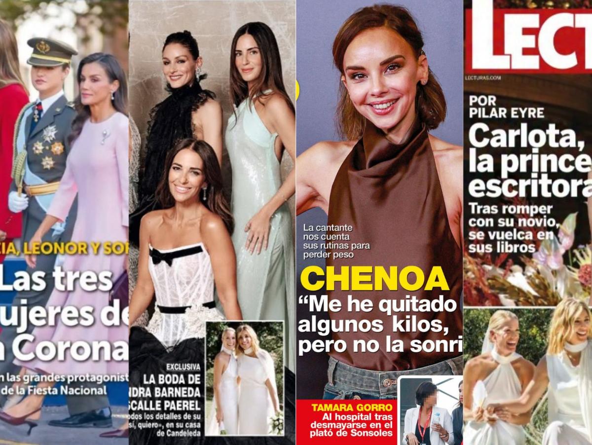 Portadas de las revistas del corazón del 14 de octubre: 'pelea' entre Sandra Barneda y la familia real, la extraña cita de Escassi y lo de Chenoa
