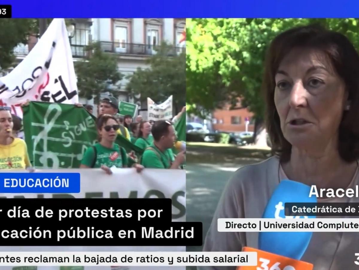 El mensaje de una catedrática en la protesta por la educación en Madrid es de matrícula de honor: "Estamos mal, estamos muy mal"