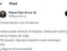 Llama al banco para renovar su tarjeta, no le dejan y lo que hace a continuación es magistral