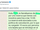 No acuden a una reserva en San Valentín, le escriben y la respuesta que reciben es para emplatar