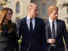El príncipe Guillermo y Kate Middleton frente al príncipe Harry: homenajean a Isabel II cerca, pero cada uno por su lado