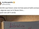 Estas son las normas de baño que ha tenido que escribir para sus compañeras: "In Spain we call it cerda"