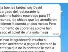 Un hostelero ve que un cliente se ha ido a medio pagar por un descuido de un camarero y le manda un WhatsApp que se las trae