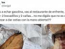 Para a echar gasolina, va al restaurante a pedir dos bocadillos y dos cañas y lo que le cobran asusta
