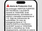 La Generalitat Valenciana lanza un Es-Alert ante los fuertes vientos de este sábado