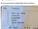 Pagan un pastón por un café y se abre el debate: "Nos parece que preguntar el precio de las consumiciones es de pobres"