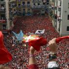 Vista de la plaza desde el balcón del Ayuntamiento.
