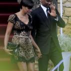 El exfutbolista del Barcelona Eto'o, en el momento de llegar a la celebración.