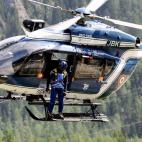 Uno de los helicópteros de rescate.