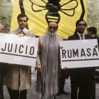 Con barba de anciano en la Audiencia Nacional por el caso Rumasa.