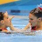 Por su parte, las chinas Xuechen Huang y Ou Liu, con una rutina dedicada a su entrenadora japonesa 'Dragón', firmaban una buena actuación con un inicio espectacular, que les permitía mantener la misma nota de ayer (96.770), dejando a España ...