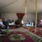 Fotos cedidas por la Coordinación Estatal de Asociaciones Solidarias con el Sahara (Ceas-Sahara) de la visita del miércoles al campamento de la delegación de cooperantes españoles. Las familias saharauis dan la bienvenida a los españoles qu...