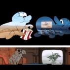 Fijaos bien en el cortometraje de Pixar Día y Noche. El caracter representado por el Día puede verse mirando un antiguo Western. Este es el mismo western que miran los 101 dálmatas en la película de Disney.