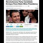 "El candidato del Partido revolucionario Institucional, Enrique Peña Nieto, gana las elecciones"