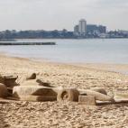 Este coche de carreras de Red Bull fue elaborado en la playa de St. Kilda, en Melbourne (Australia) durante el Gran Premio de Australia de Fórmula 1, en marzo de 2009.