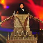 El actor británico Timothy Spall se presenta durante la Ceremonia de Clausura de los Juegos Olímpicos.