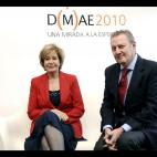 La presentadora Laura Valenzuela y el actor Carlos Larrañaga en el día Mundial de la Visión