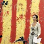 La actriz y directora de cine Silvia Munt durante su intervención en el acto institucional de la Diada celebrado este mediodía y presidido por el presidente de Cataluña, Artur Mas