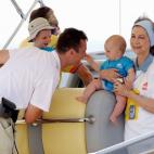 Iñaki con Pablo Nicolas y la reina Sofía con Juan Valentín.